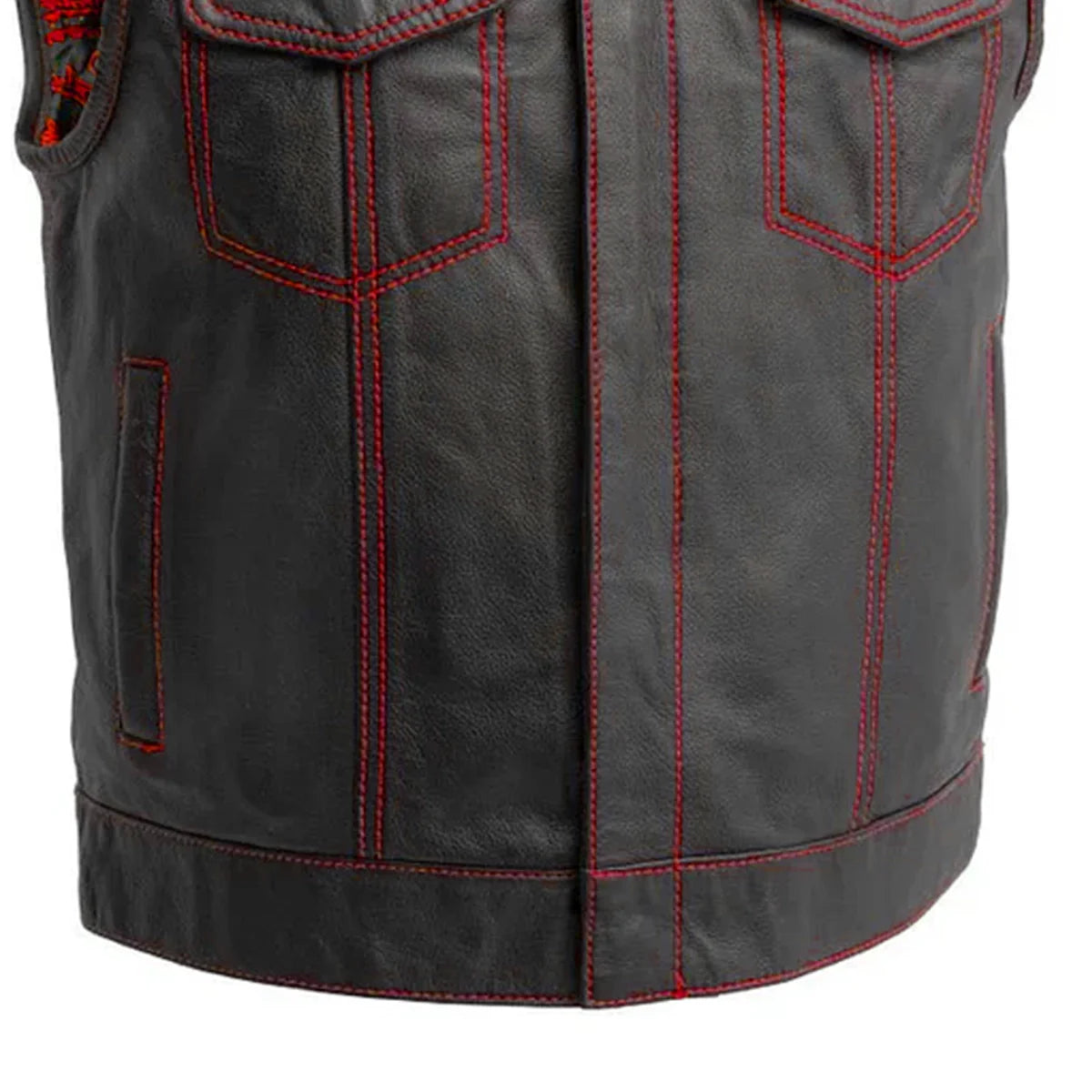 The Club Cut Men's Motorcycle Leather Vest, Multiple Color Options