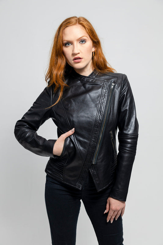 Trish Womens Leather Jacket Black Women's Leather Jacket FMCo   