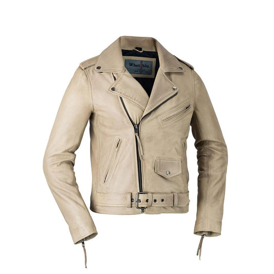 Rockstar Moto Lambskin Leather Jacket Women's Fashion Leather Jacket FMCo Oil Sand XS 