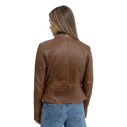 Zoey Womens Fashion Leather Jacket Women's Leather Jacket FMCo