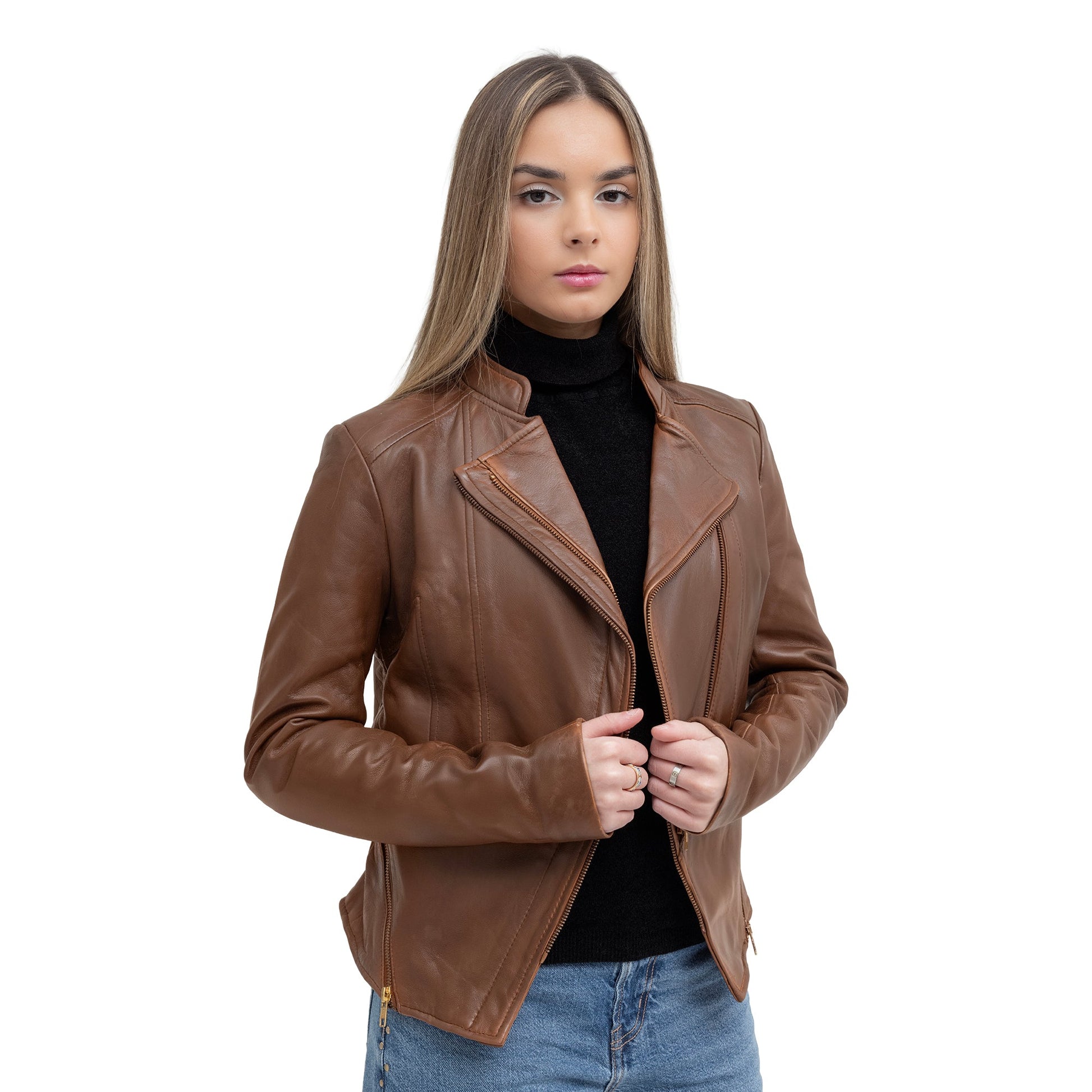 Zoey Womens Fashion Leather Jacket Women's Leather Jacket FMCo