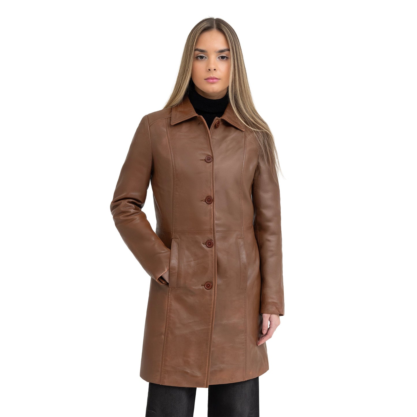 Julia Womens Fashion Leather Jacket Women's Fashion Leather Jacket FMCo Whiskey XS