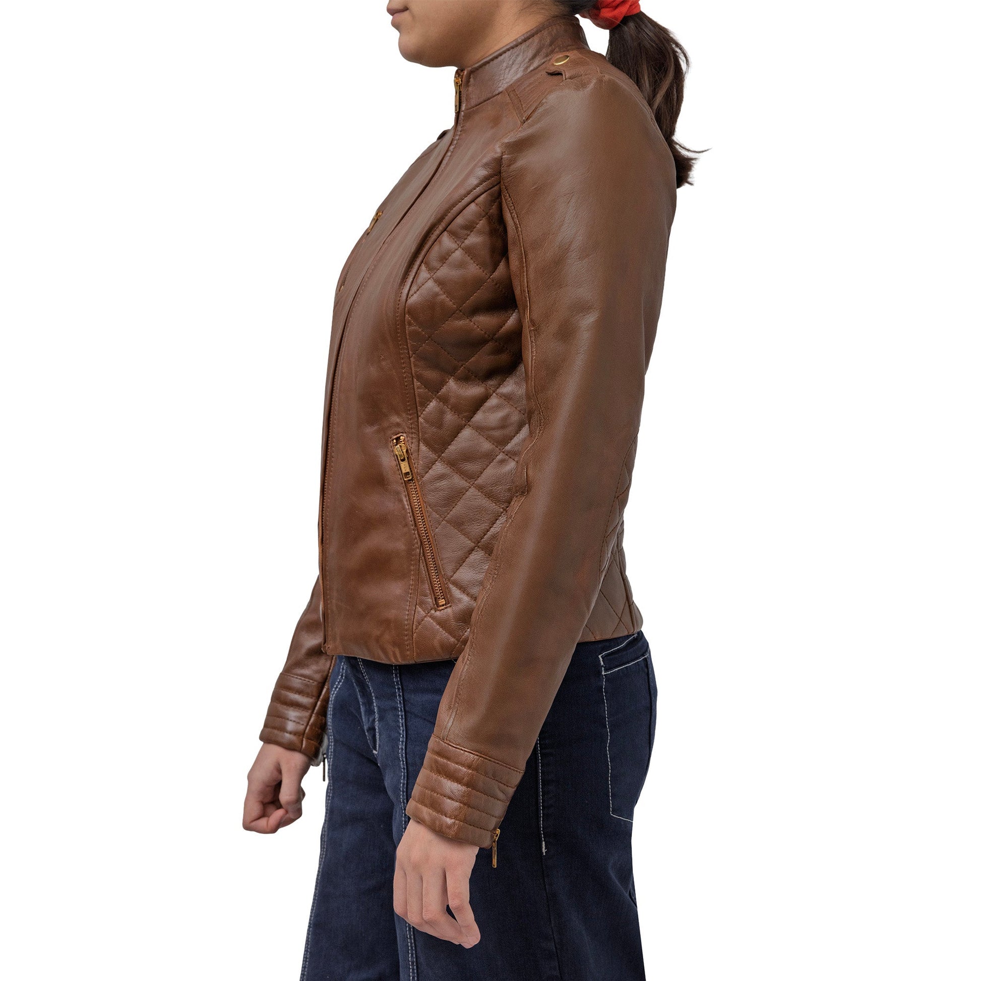 Madelin Womens Fashion Leather Jacket Women's Fashion Leather Jacket FMCo