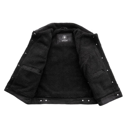 Samantha Women's Faux Shearling Twill Jacket Women's Fashion Leather Jacket FMCo