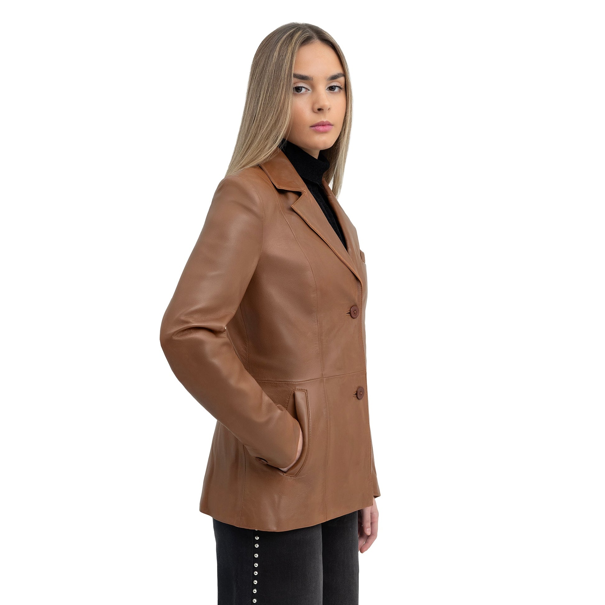 Dahlia Womens Fashion Leather Jacket Women's Leather Jacket FMCo