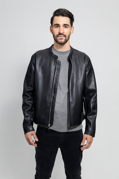 Dillon Men's Vegan Faux Leather Jacket Men's Vegan Faux Leather jacket FMCo Black S 