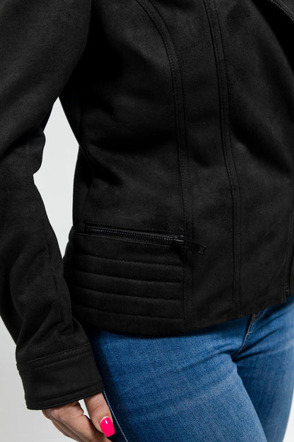 Molly Women's Vegan Faux Leather Jacket (Black) Women's Vegan Leather Jacket FMCo   