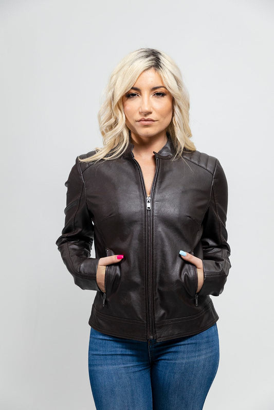 Beverly Women's Vegan Faux Leather/Perforated Jacket Women's Fashion Leather Jacket FMCo   