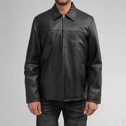 Anderson Men's Cowhide Leather Jacket Men's Fashion Jacket FMCo Black XS