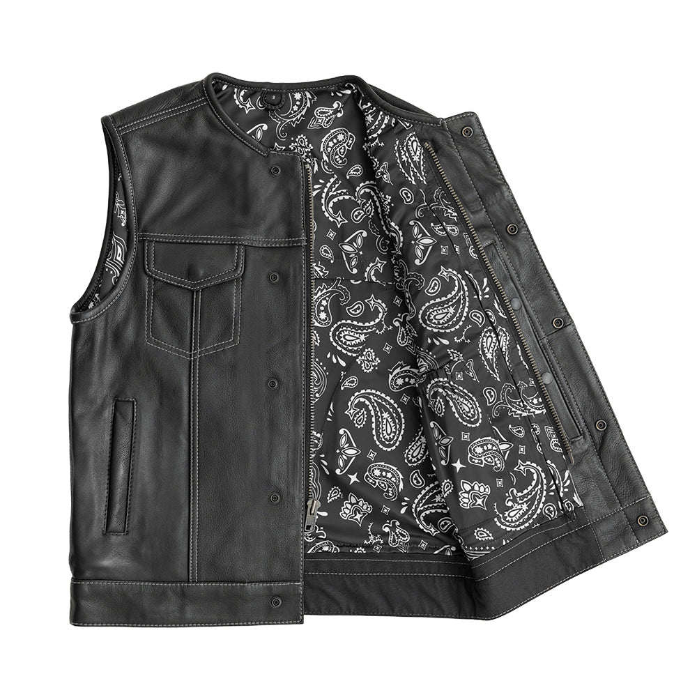 Bandit Men's Leather Motorcycle Vest Men's Leather Vest First Manufacturing Company