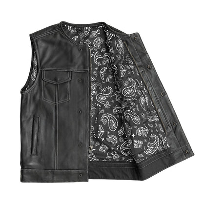 Bandit Men's Leather Motorcycle Vest Men's Leather Vest First Manufacturing Company