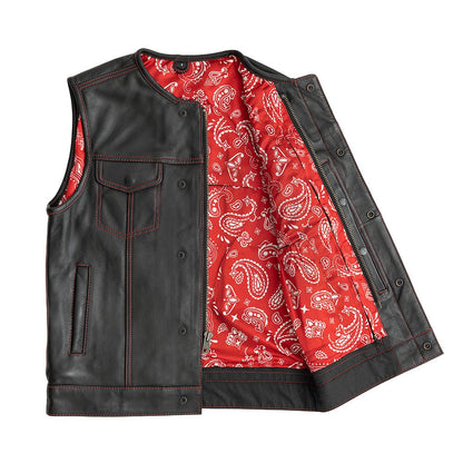 Bandit Men's Leather Motorcycle Vest Men's Leather Vest First Manufacturing Company