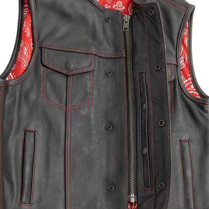 Bandit Men's Leather Motorcycle Vest Men's Leather Vest First Manufacturing Company