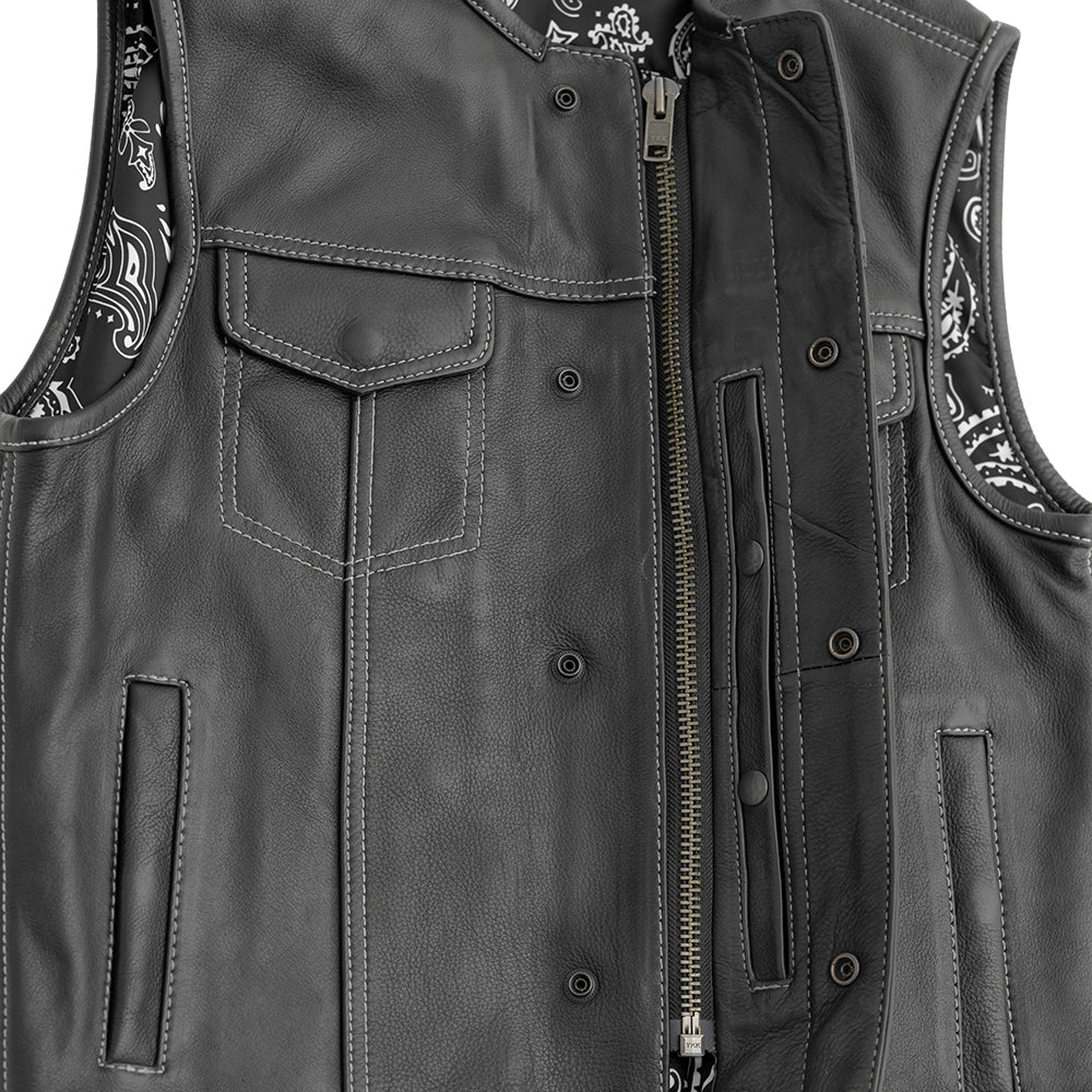 Bandit Men's Leather Motorcycle Vest Men's Leather Vest First Manufacturing Company