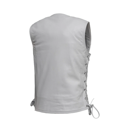 Beryl - Women's Motorcycle Leather Vest - White Women's Leather Vest First Manufacturing Company