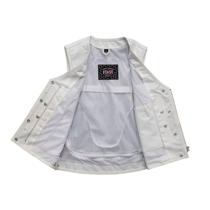 Beryl - Women's Motorcycle Leather Vest - White Women's Leather Vest First Manufacturing Company