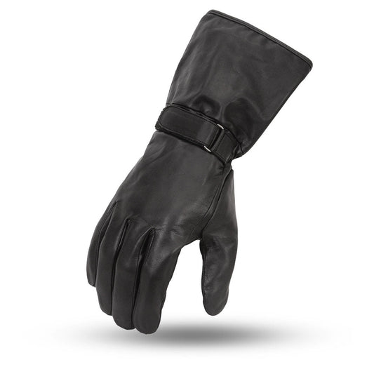 Blaze Men's Motorcycle Leather Gauntlet Men's Gauntlet First Manufacturing Company Black XS