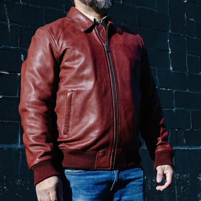 Moto Bomber - Men's Leather Jacket Men's Leather Jacket First Manufacturing Company