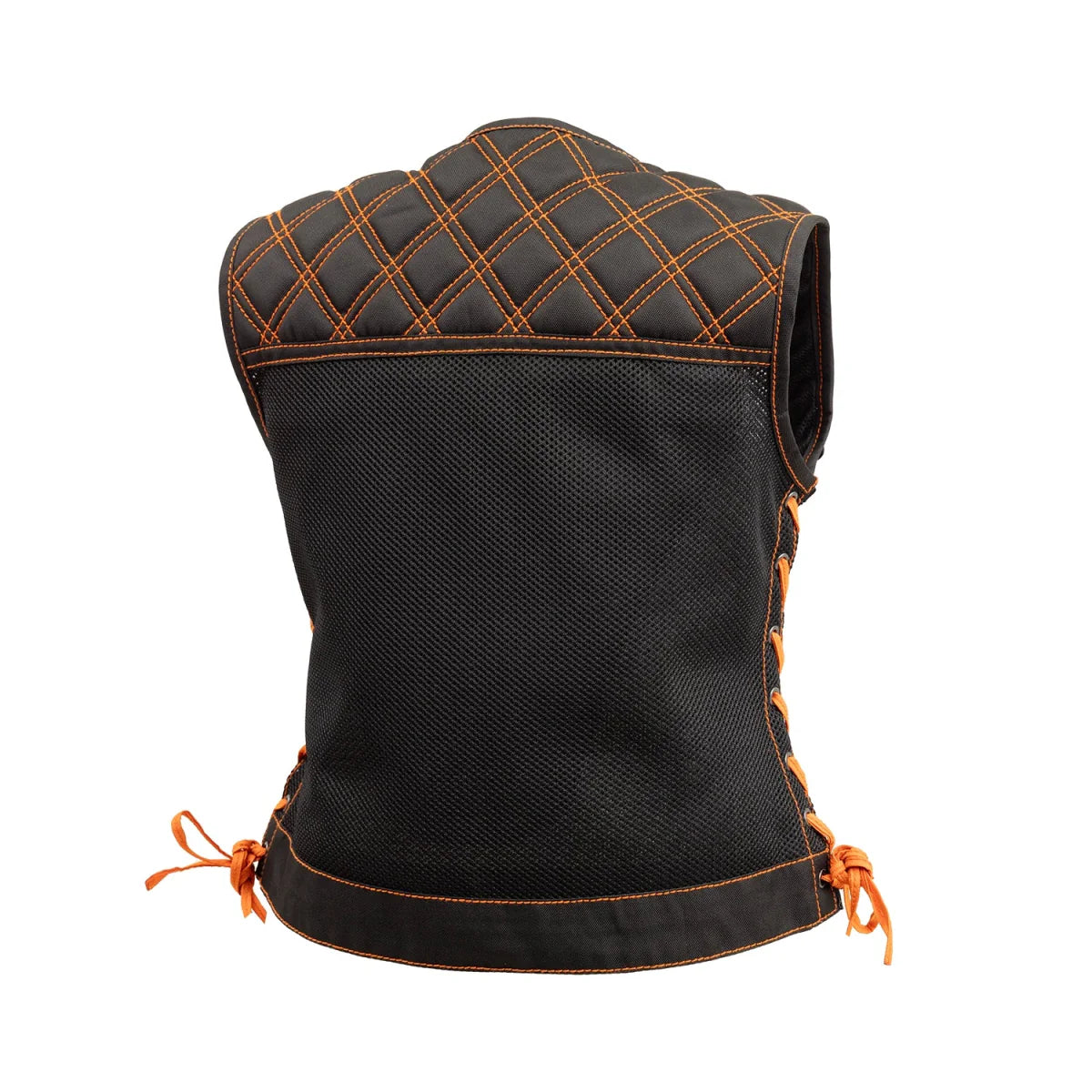 Bonnie Moto Mesh Women's Motorcycle Vest - Diamond Quilt Women's Moto Mesh Vest First Manufacturing Company