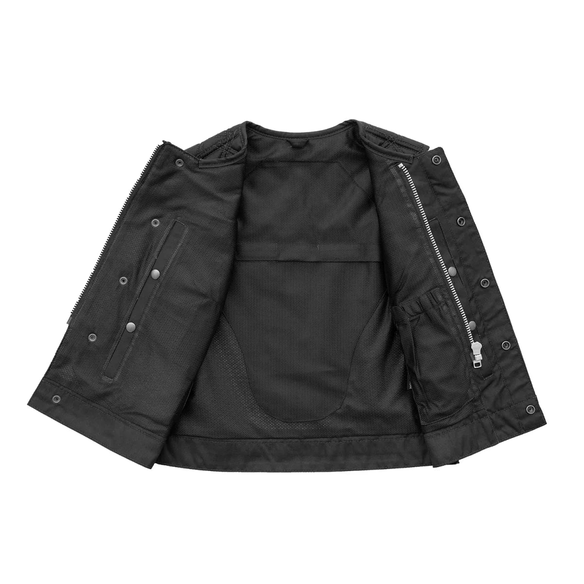 Bonnie Moto Mesh Women's Motorcycle Vest - Diamond Quilt Women's Moto Mesh Vest First Manufacturing Company
