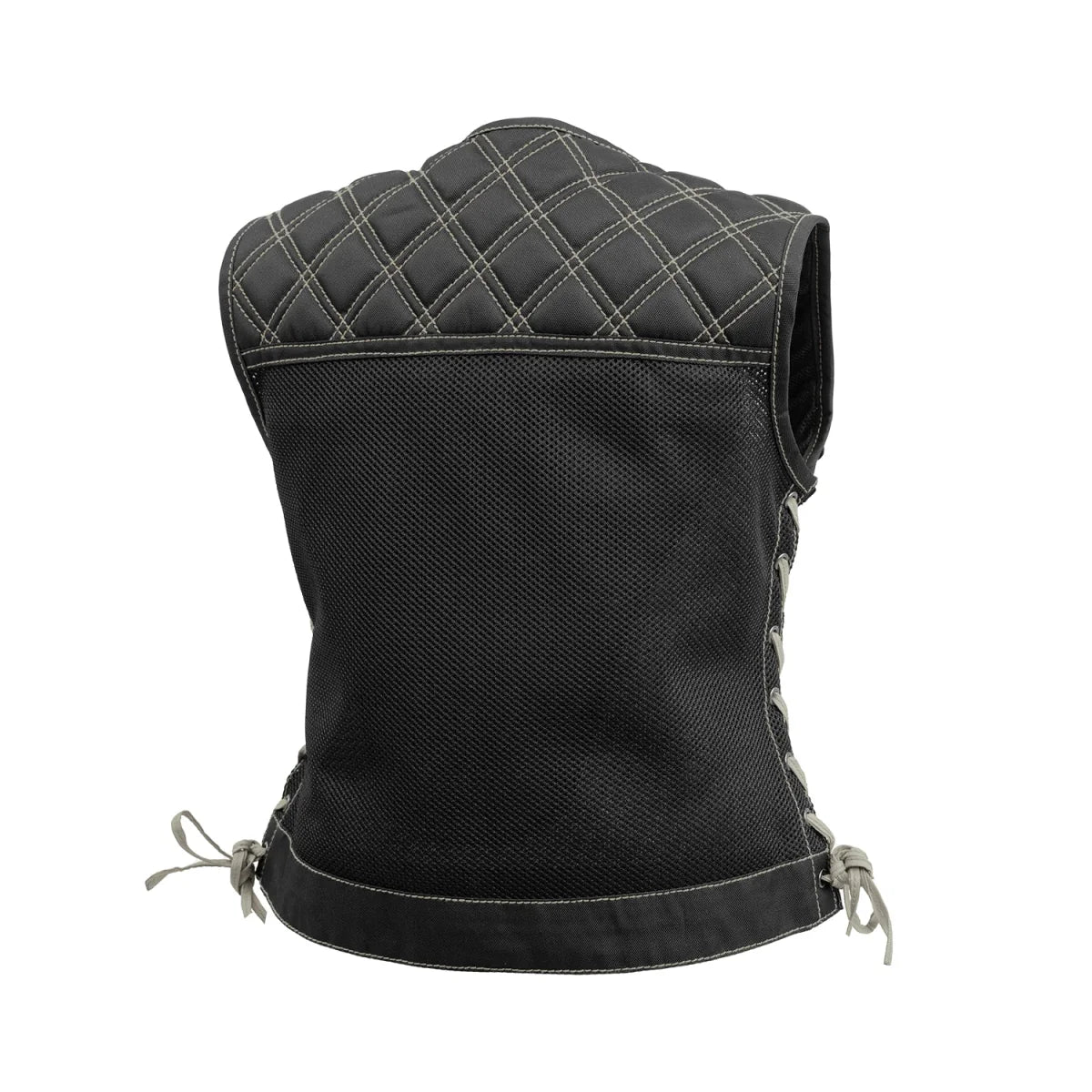 Bonnie Moto Mesh Women's Motorcycle Vest - Diamond Quilt Women's Moto Mesh Vest First Manufacturing Company