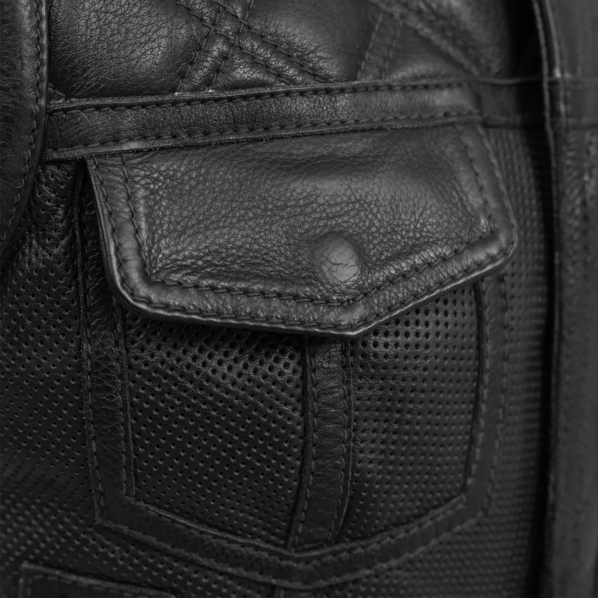 Bonnie Perforated Women's Motorcycle Leather Vest Women's Perforated Leather Vest First Manufacturing Company