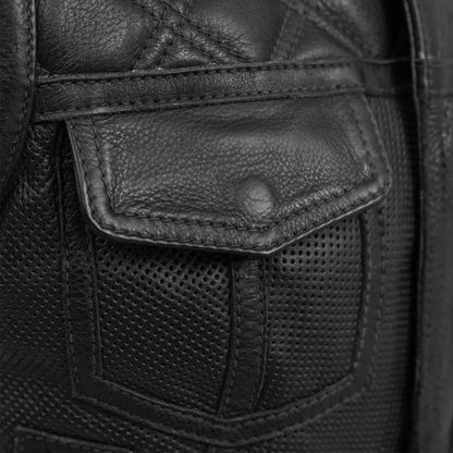 Bonnie Perforated Women's Motorcycle Leather Vest Women's Perforated Leather Vest First Manufacturing Company