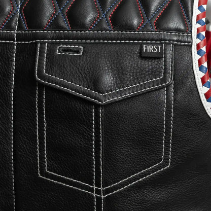 Captain Men's Motorcycle Leather Vest Men's Leather Vest First Manufacturing Company