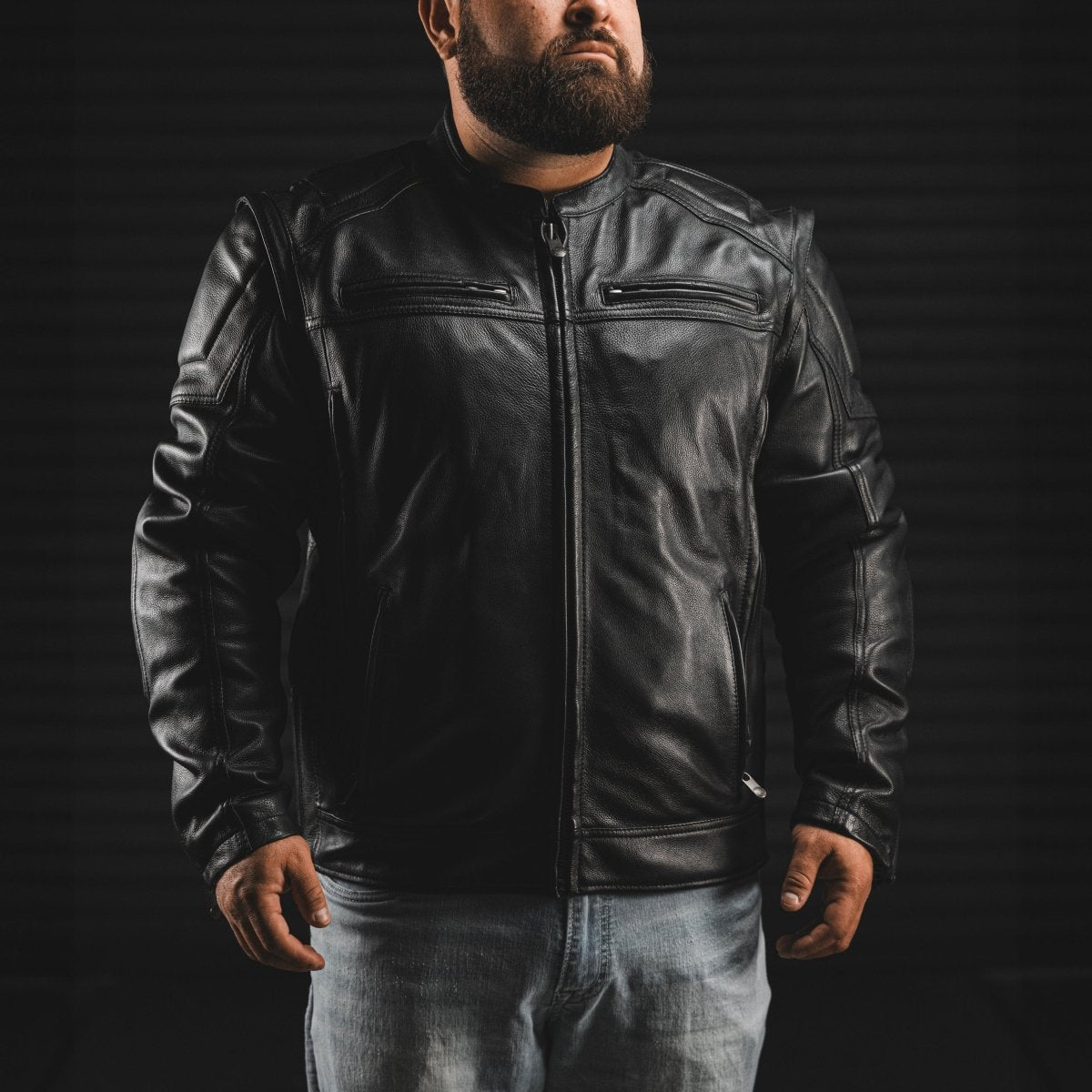 Chaos - Men's Leather Motorcycle Jacket Men's Leather Jacket First Manufacturing Company