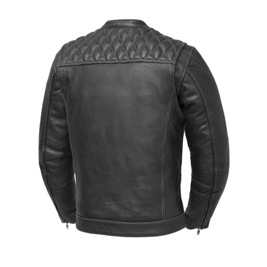 Cinder Men's Cafe Style Leather Jacket Men's Leather Jacket First Manufacturing Company