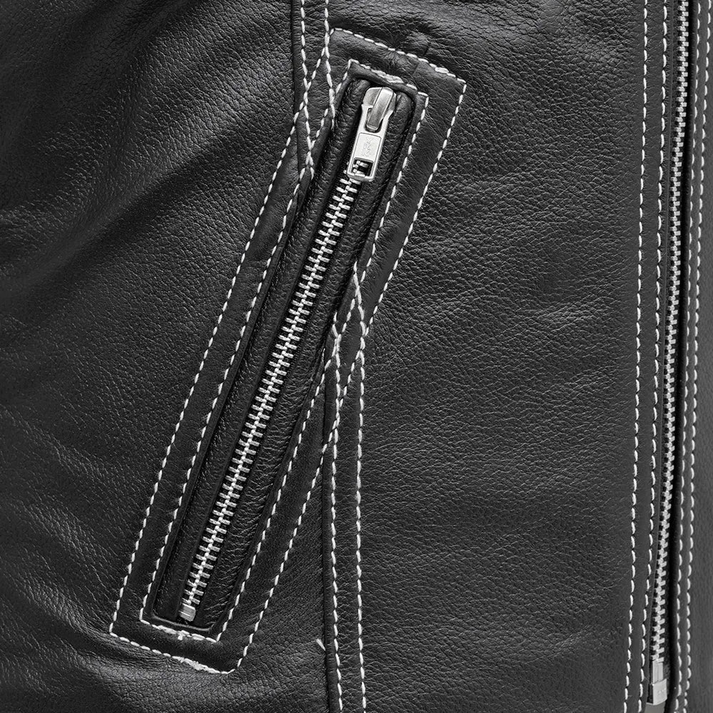Cindy - Women's Motorcycle Leather Vest Black Women's Leather Vest First Manufacturing Company