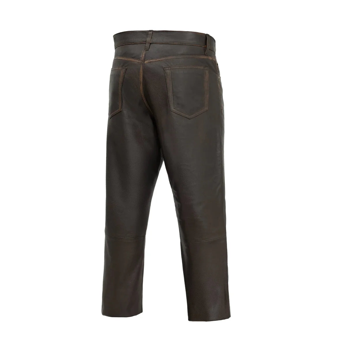 Commander Men's Leather Motorcycle Pants Brown Beige Men's Leather Pants First Manufacturing Company
