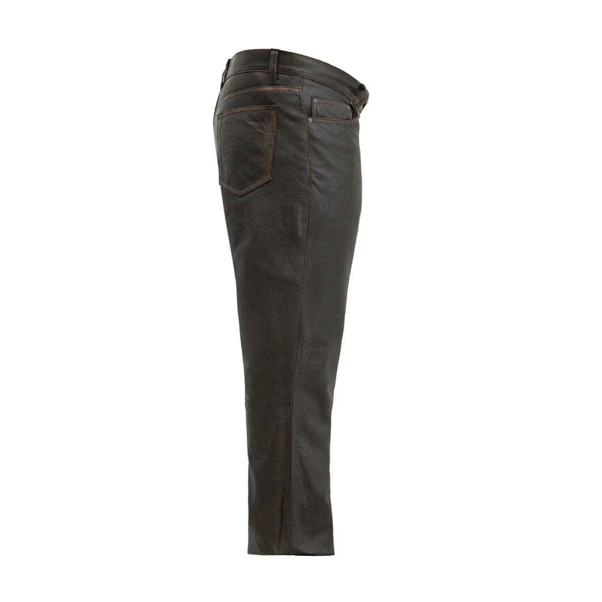 Commander Men's Leather Motorcycle Pants Brown Beige Men's Leather Pants First Manufacturing Company