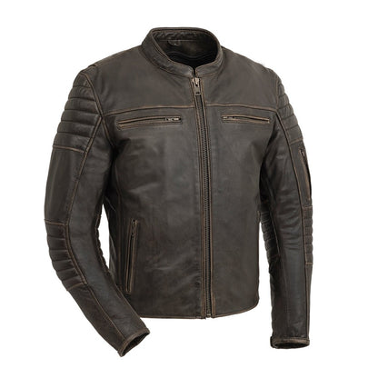 Commuter Men's Motorcycle Leather Jacket Men's Leather Jacket First Manufacturing Company Brown S