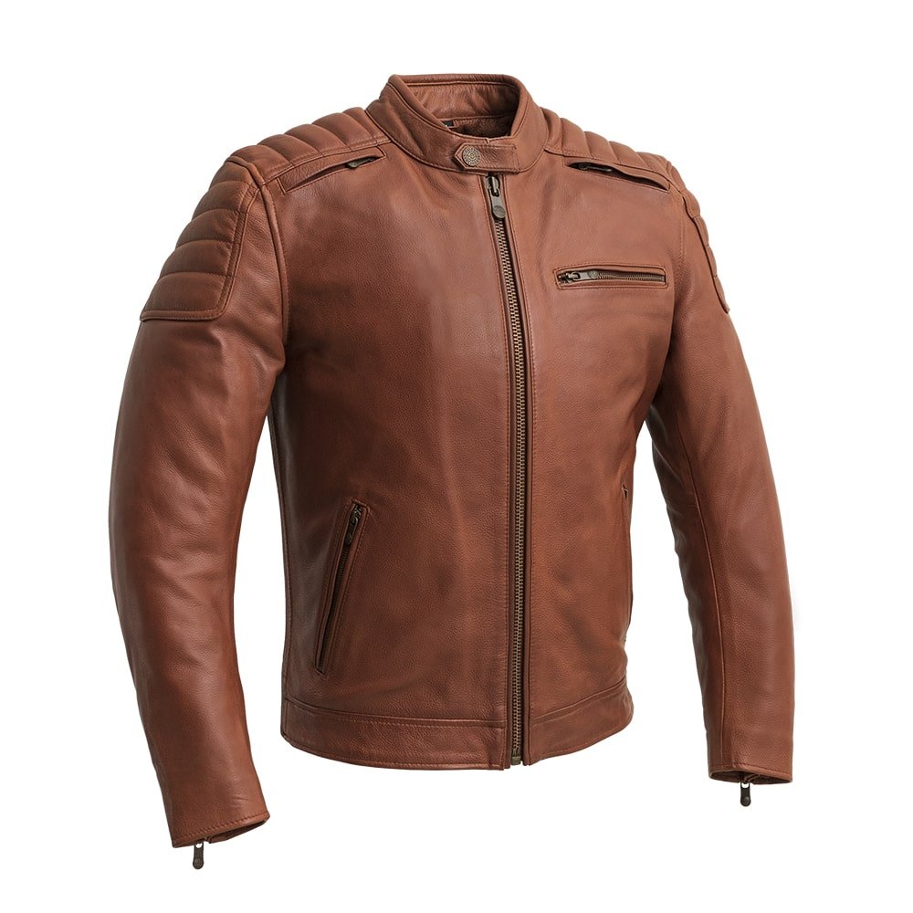 Crusader Men's Motorcycle Leather Jacket Men's Leather Jacket Jackets Whiskey S