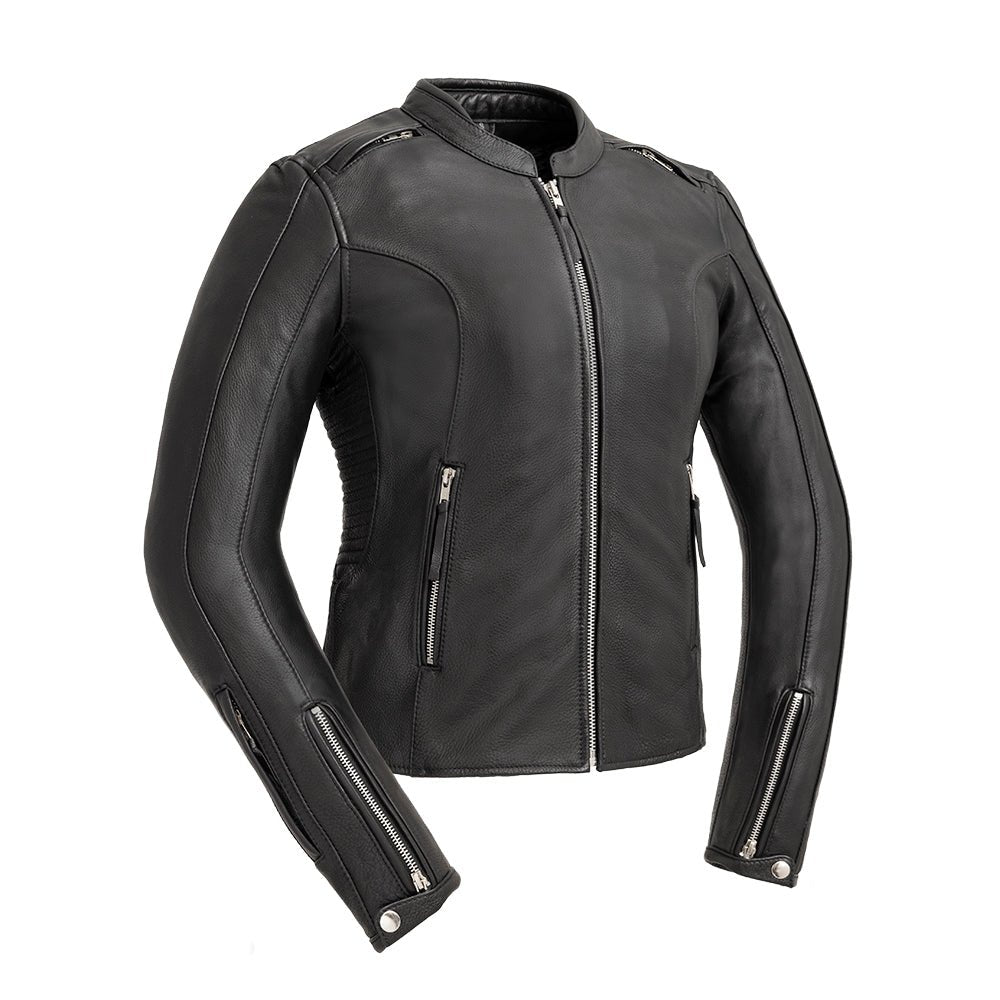 Cyclone - Women's Motorcycle Leather Jacket Women's Leather Jacket First Manufacturing Company Black XS