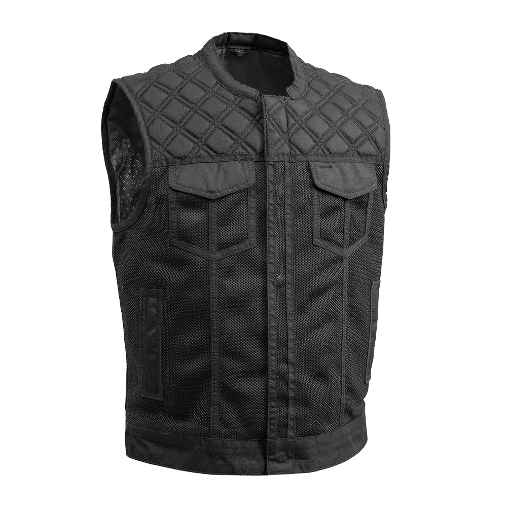 Downside Moto Mesh Men's Motorcycle Vest Men's Moto Mesh Vest First Manufacturing Company Black S
