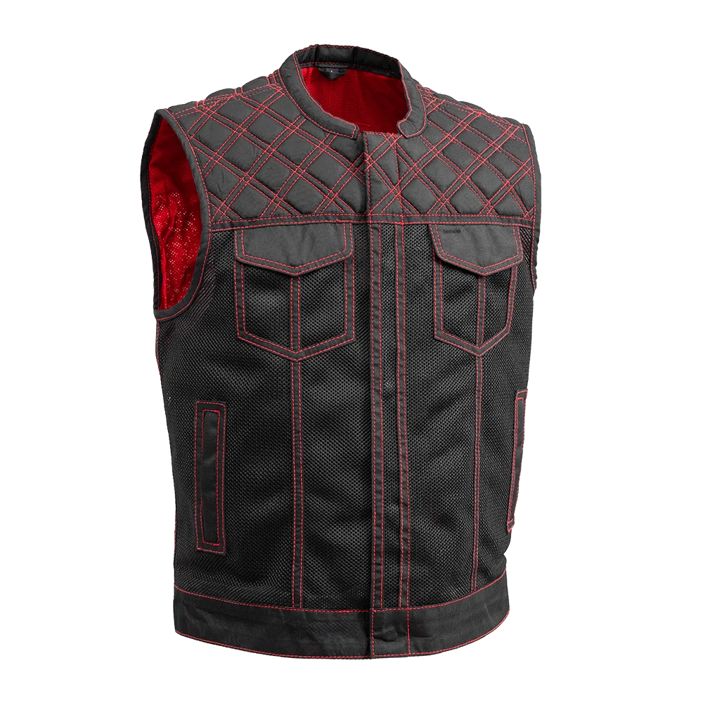 Downside Moto Mesh Men's Motorcycle Vest Men's Moto Mesh Vest First Manufacturing Company Red S