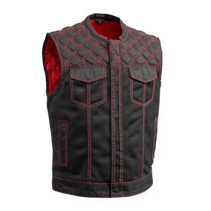 Downside Moto Mesh Men's Motorcycle Vest Men's Moto Mesh Vest First Manufacturing Company Red S