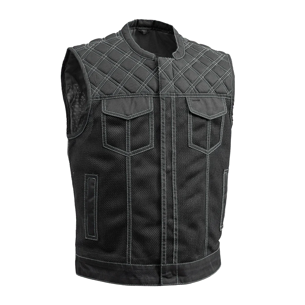 Downside Moto Mesh Men's Motorcycle Vest Men's Moto Mesh Vest First Manufacturing Company Grey S