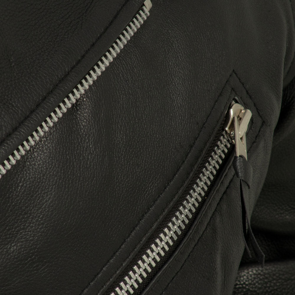 Fillmore Men's Motorcycle Leather Jacket Black Men's Leather Jacket Jackets