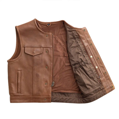Lowside Men's Motorcycle Leather Vest Men's Leather Vest First Manufacturing Company