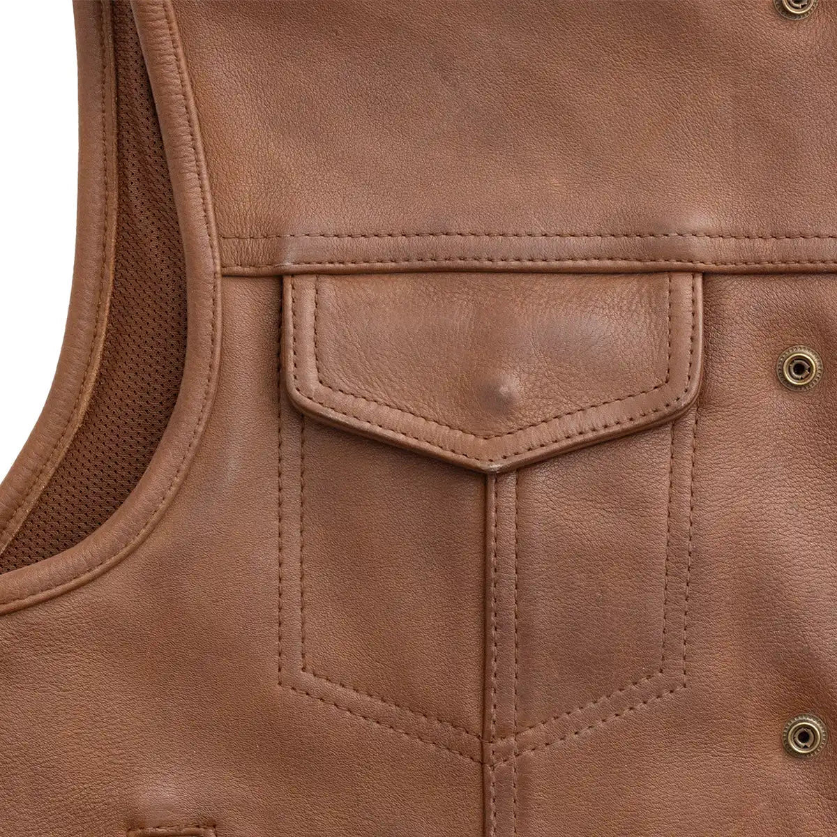 Lowside Men's Motorcycle Leather Vest Men's Leather Vest First Manufacturing Company