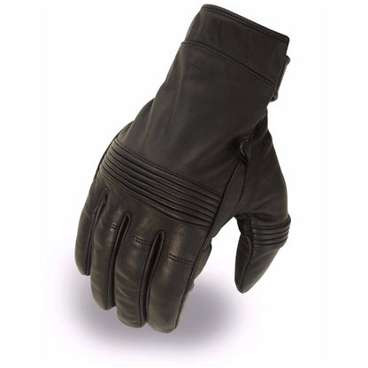 Flat Track Men's Leather Motorcycle Gloves Men's Gloves First Manufacturing Company Black XS