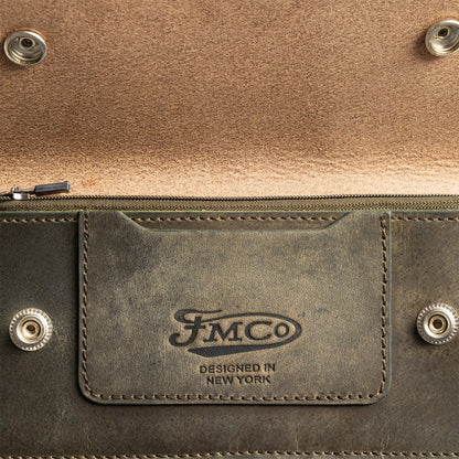 LARGE TRUCKER - Vegetable Tanned Leather Wallet Leather Wallet First Manufacturing Company