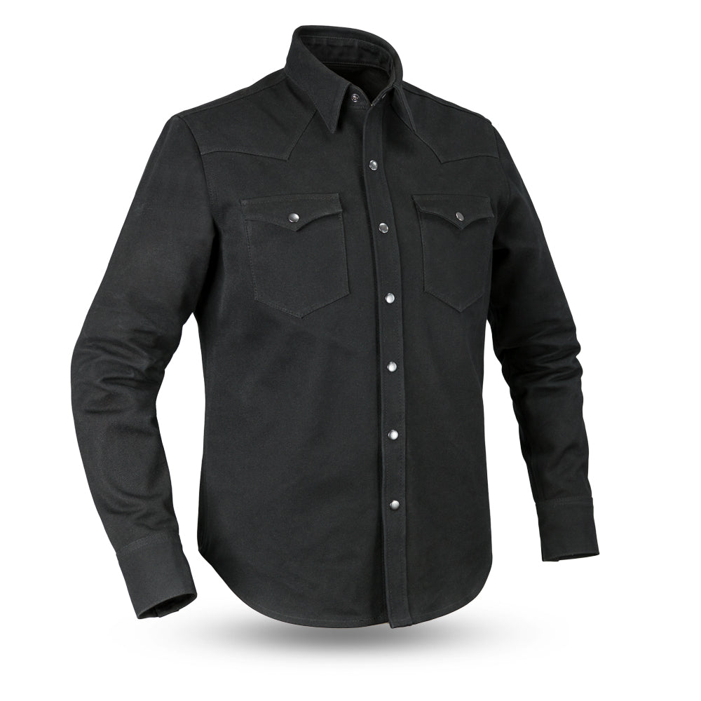 Forsyth Men's Motorcycle Canvas Shirt Canvas Shirt First Manufacturing Company Black S