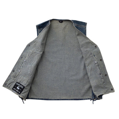 Gambler Men's Motorcycle Denim Vest Men's Denim Vest First Manufacturing Company