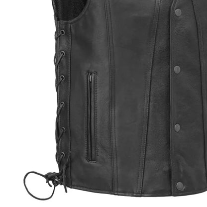 Gambler Men's Motorcycle Leather Vest Men's Leather Vest First Manufacturing Company