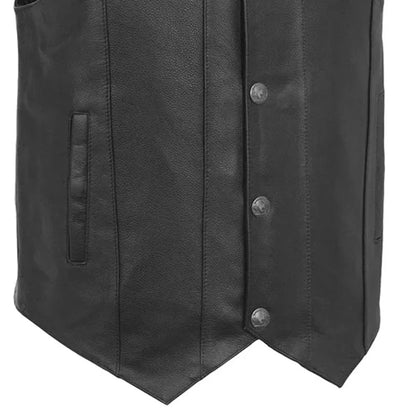 Gun Runner Men's Motorcycle Western Style Leather Vest Men's Leather Vest First Manufacturing Company