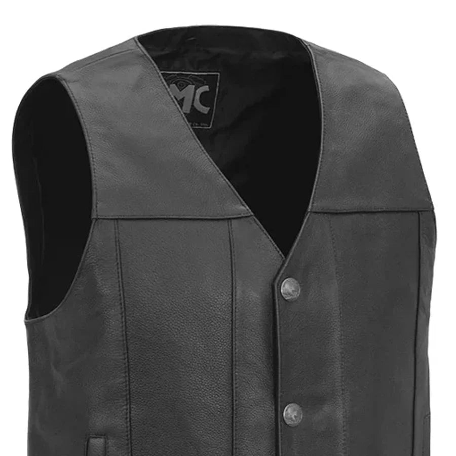 Gun Runner Men's Motorcycle Western Style Leather Vest Men's Leather Vest First Manufacturing Company